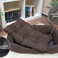 Tierbett-Hundebett-Katzenbett-Tierkissen-Slim-S-Braun-0-2