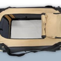 Faltbare-Hunde-Transportbox-Auto-Transportbox-XL-Schwarz-Beige-0-5