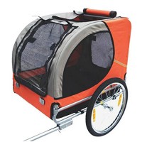 Hundeanhnger-Fahrrad-Hundefahrradanhnger-orange-schwarz-mit-Sicherheits-Drehkupplung-0-0