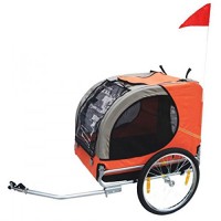 Hundeanhnger-Fahrrad-Hundefahrradanhnger-orange-schwarz-mit-Sicherheits-Drehkupplung-0