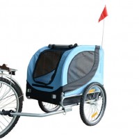 Hundeanhnger-Fahrradanhnger-Hunde-Fahrrad-Anhnger-BlauSchwarz-NEU-0-0