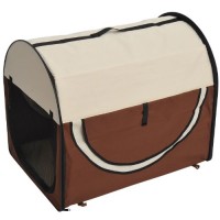 Hundebox-faltbare-Hundetransportbox-Transportbox-fr-Tier-2-Farben-5-Gren-L-70x51x59-cm-kaffeebraun-creme-0