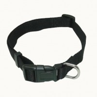 Hundehalsband-Schwarz-fr-Hunde-M-L-25-40cm-Nylon-Stoff-stufenlos-verstellbar-Extra-Stark-alternative-zu-Leder-chico-0