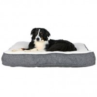 Lammfell-Imitat-Hundekissen-grau-creme-XS-bis-XL-Hundebett-Hundeliegebett-Hundedecke-Welpenbett-0