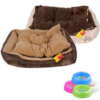 S-M-L-XL-Hundebett-Katzenbett-Farbe-Braun-Mae-75-x-60-x-19cm-0