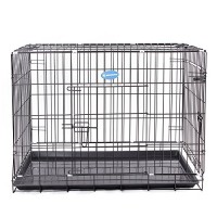 Songmics-L-91-x-58-x-64-cm-Hundebox-Hundekfig-Transportkfig-Transportbox-Gitterbox-Hundegitter-Drahtkfig-Metallkisten-Kfig-faltbar-Schwarz-PPD36H-0-0