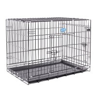 Songmics-L-91-x-58-x-64-cm-Hundebox-Hundekfig-Transportkfig-Transportbox-Gitterbox-Hundegitter-Drahtkfig-Metallkisten-Kfig-faltbar-Schwarz-PPD36H-0