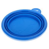 Trinknapf-Wassernapf-Hundenapf-Silikon-Hund-Futter-Napf-Reisenapf-Faltbar-Blau-0-2